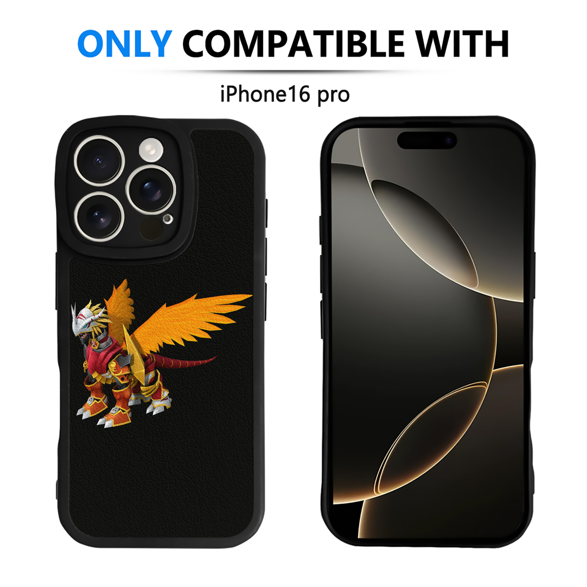 （画像用） Digimon デジタルモンスター/デジモン 【iPhone 16シリーズ対応】シリコンスマホケース（レザー調） 材質：シリコン